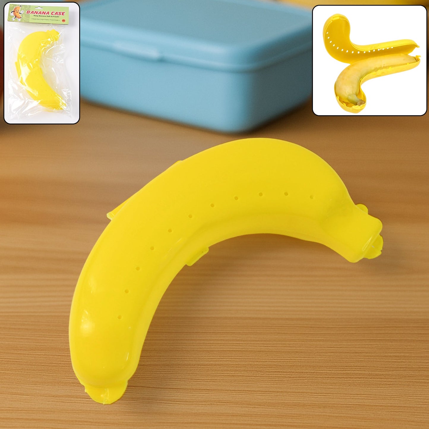 Banana Shaped Lunch Box BPA-Free Yellow Case