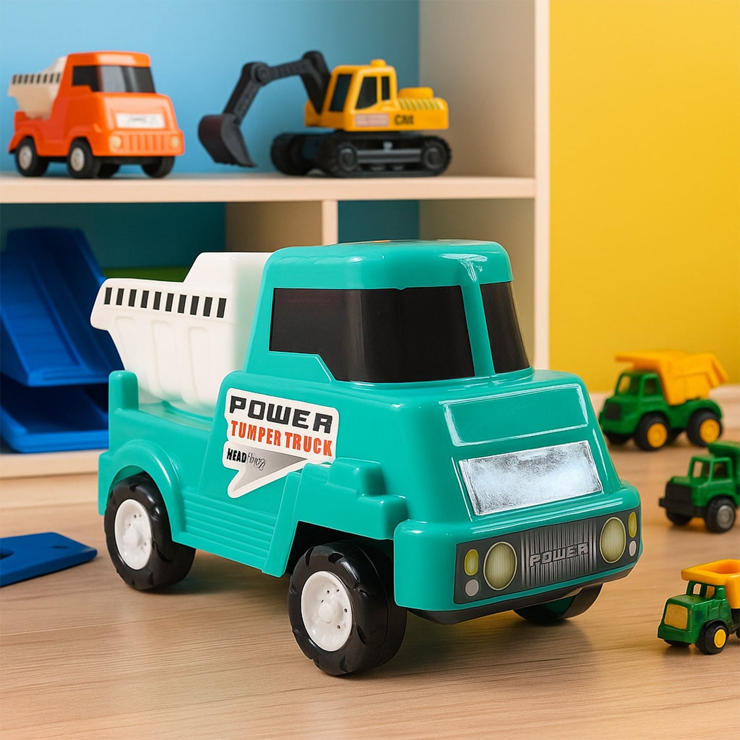 Kids Power Dump Truck Toy Friction Powered Construction
