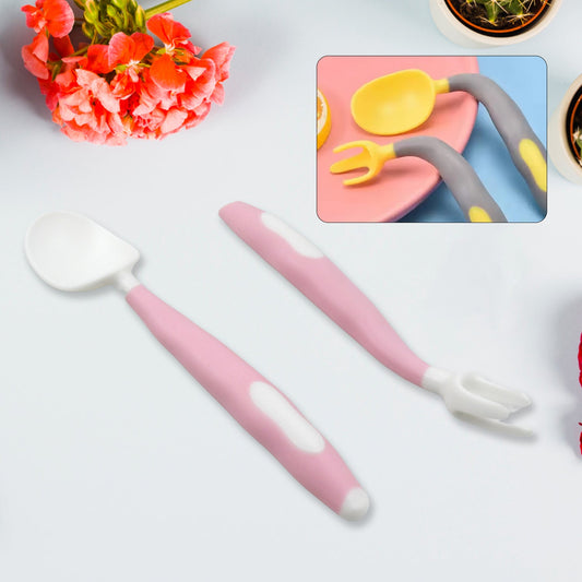 Silicone Bendable Kids Spoon & Fork Set (2 Pc)