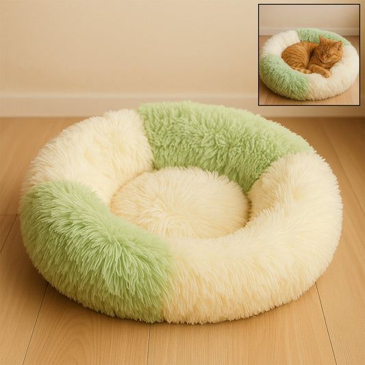 Ultra Soft Fluffy Round Pet Bed for Cats and Small Dogs