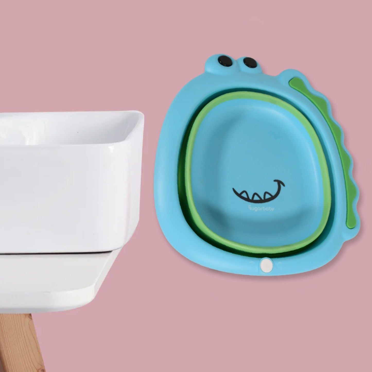 Frog Shape Foldable Baby Wash Basin (33×31cm)