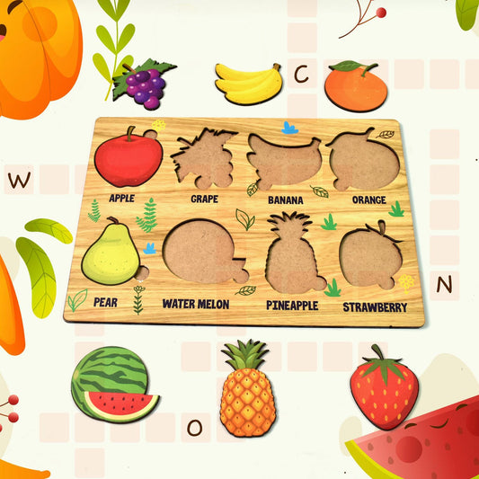 Wooden Fruit Puzzle Toddler Learning Board