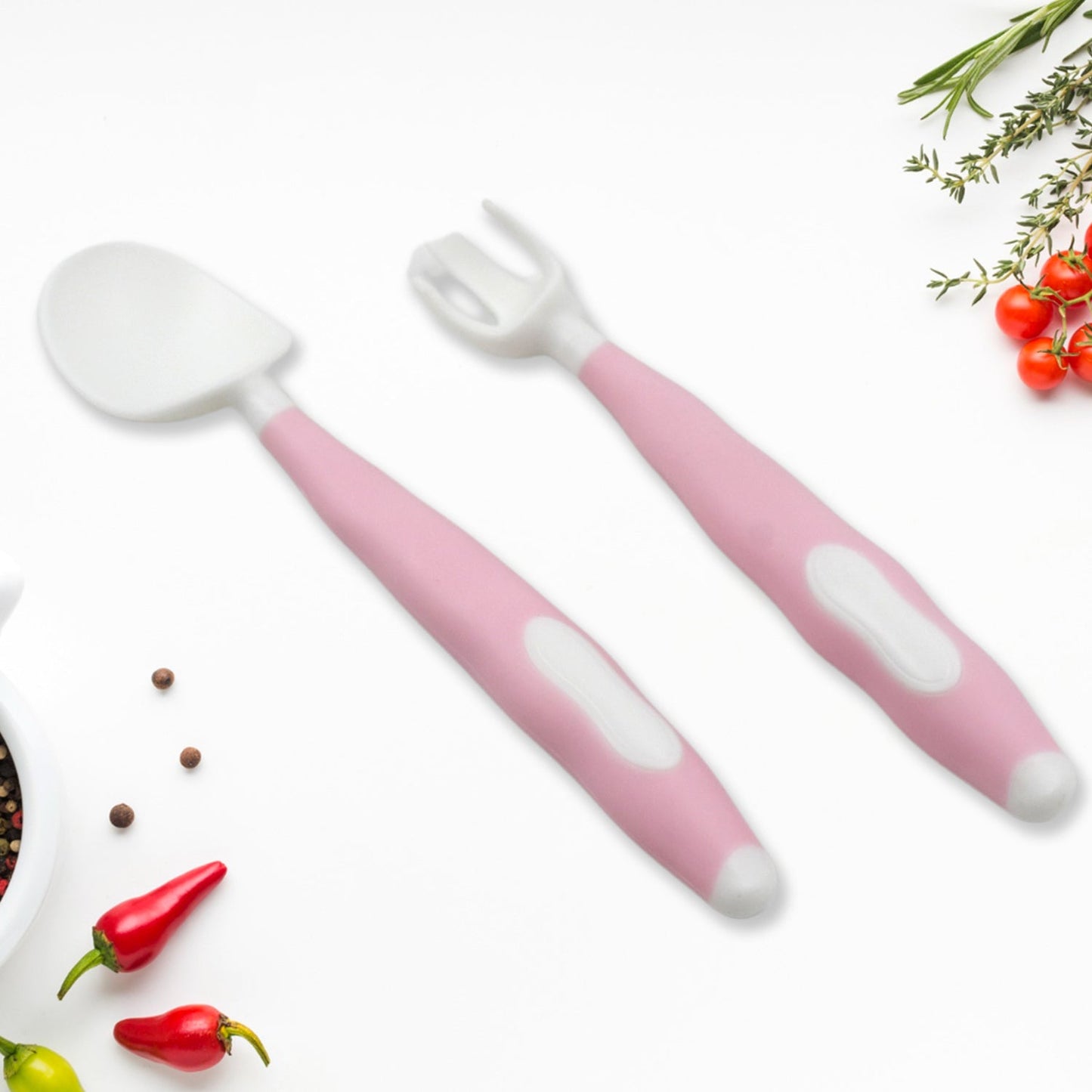 Silicone Bendable Kids Spoon & Fork Set (2 Pc)