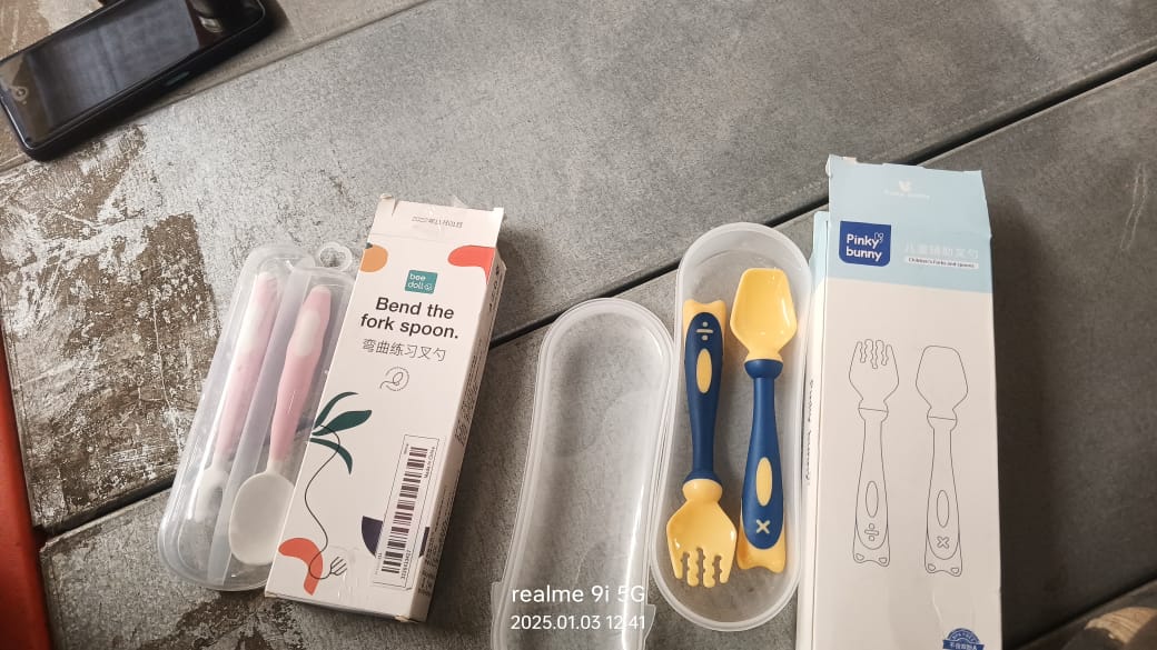 Silicone Bendable Kids Spoon & Fork Set (2 Pc)