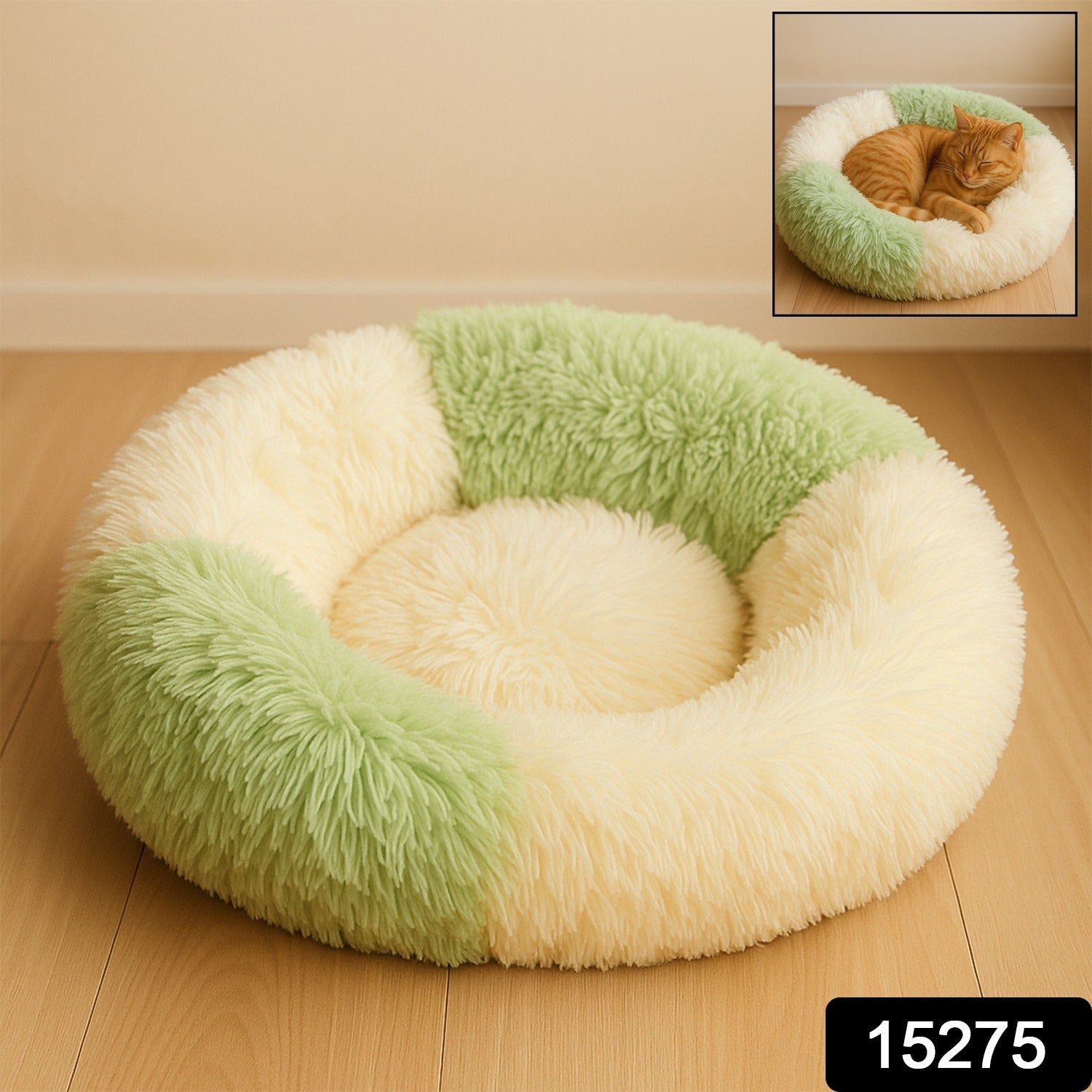 Ultra Soft Fluffy Round Pet Bed for Cats and Small Dogs
