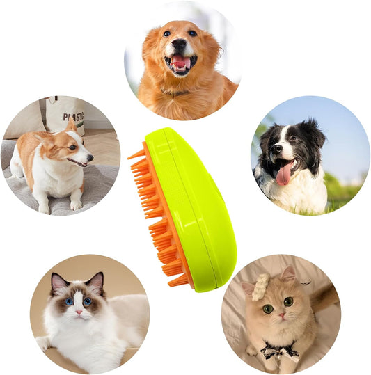 3-in-1 Cat Steam Brush Self-Cleaning Pet Grooming Hair Removal
