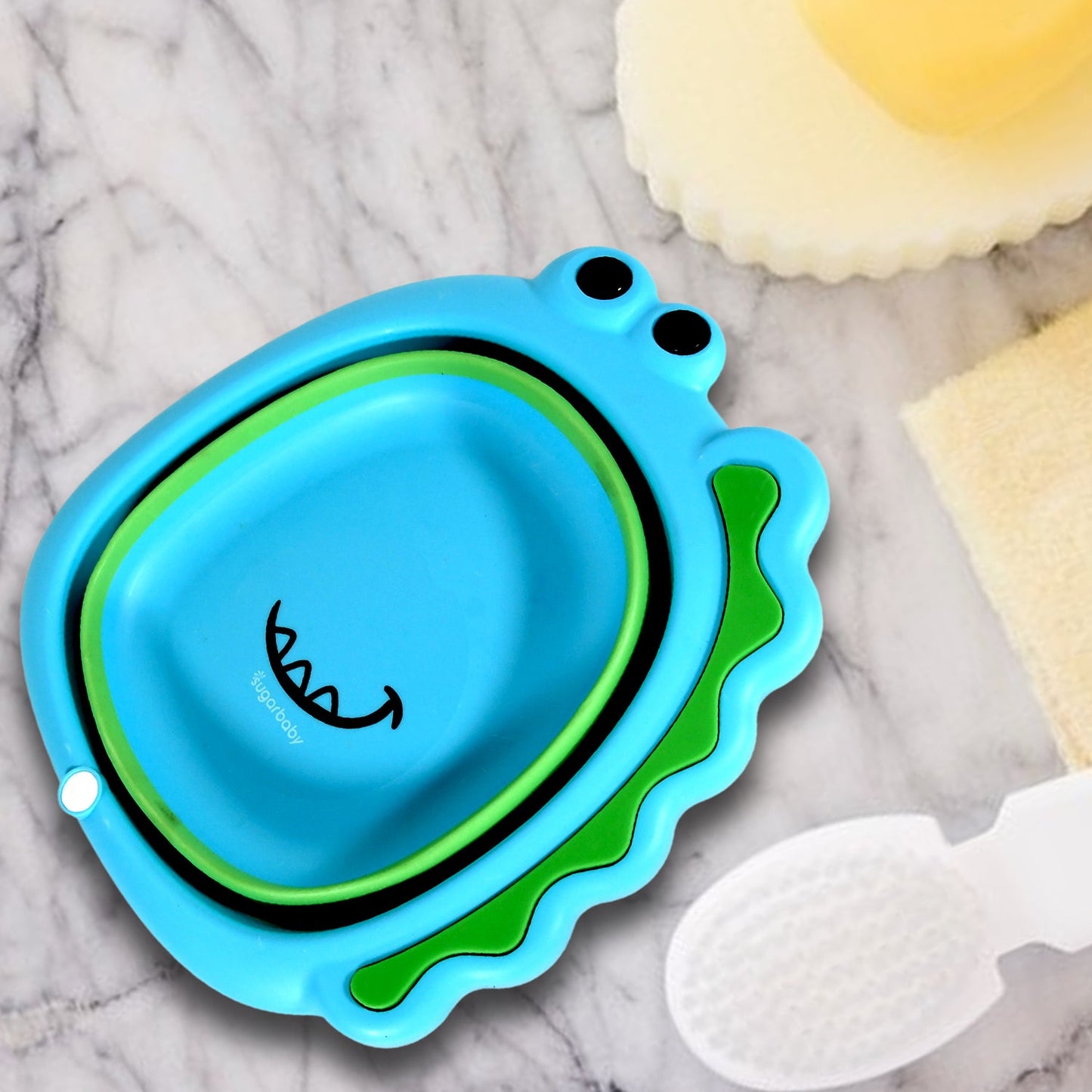 Frog Shape Foldable Baby Wash Basin (33×31cm)