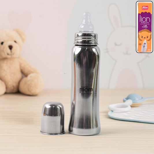 Anti-Colic SS Feeding Bottle 250ml Lion